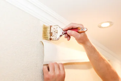 Pose de papier peint à Piedigriggio — revêtements muraux et toiles de verre